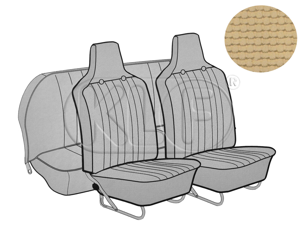 Seat Covers, front+rear, basket weave, year 8/6 convertible, saddle with integr. headres