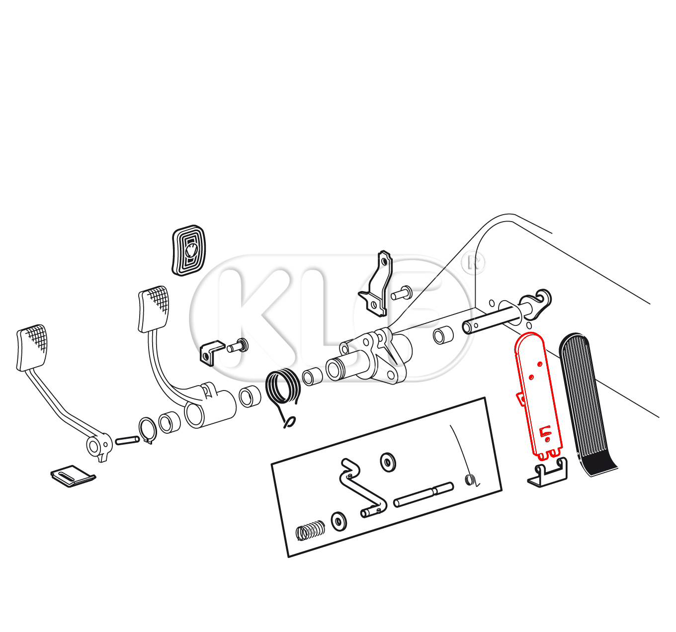 Accelerator Pedal, year 8/57-7/65