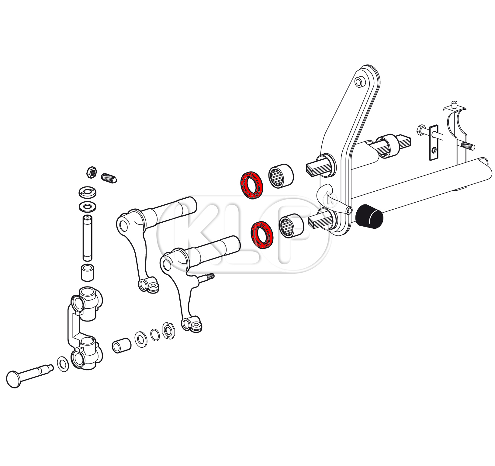 Grease Seals Front Trailing Arms, set, year to 7/65