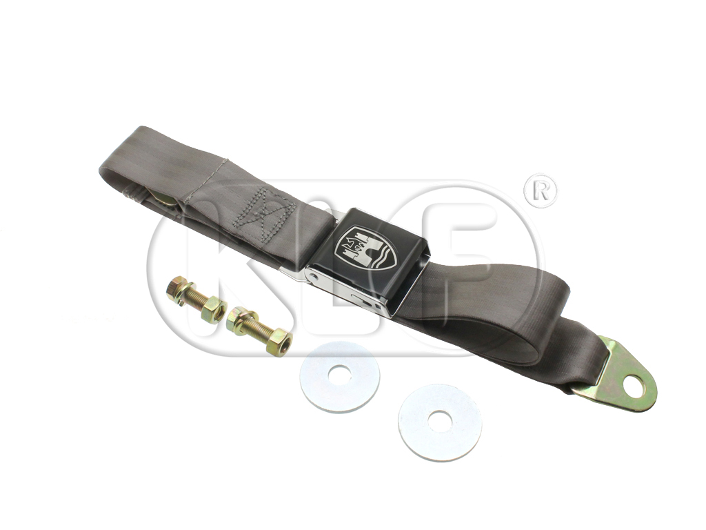 Seat Belt 2-point, black buckle, grey