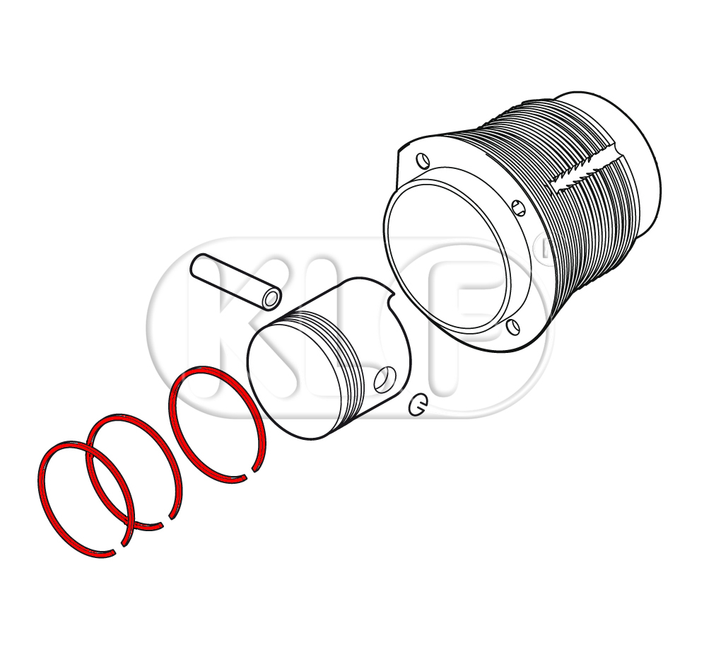 Kolbenringe, 1200ccm, Bj. 01/54 - 07/69, 77mm, 2,5 x 2,5 x 4mm