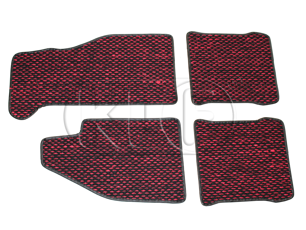 Fußmatten, Kokos, 4-tlg rot/schwarz, ab Bj. 08/72