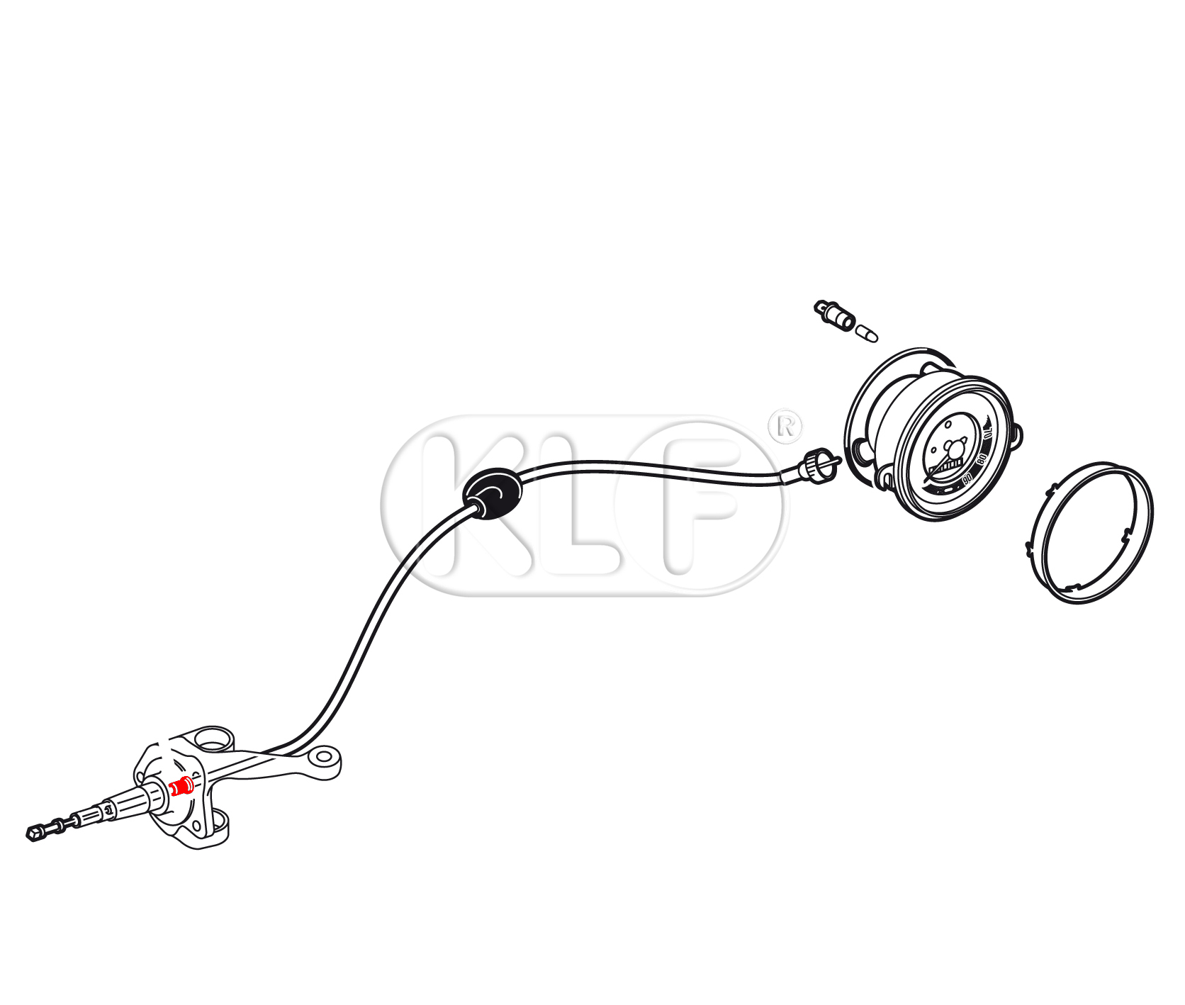 Grommet for Speedo Cable thru Spindle