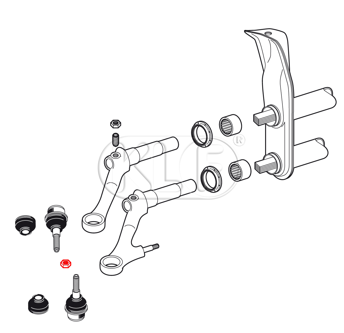 Mutter M12 x 1,5 für Kugelkopf, ab Bj. 08/65 und Stabilisator 1302/1303