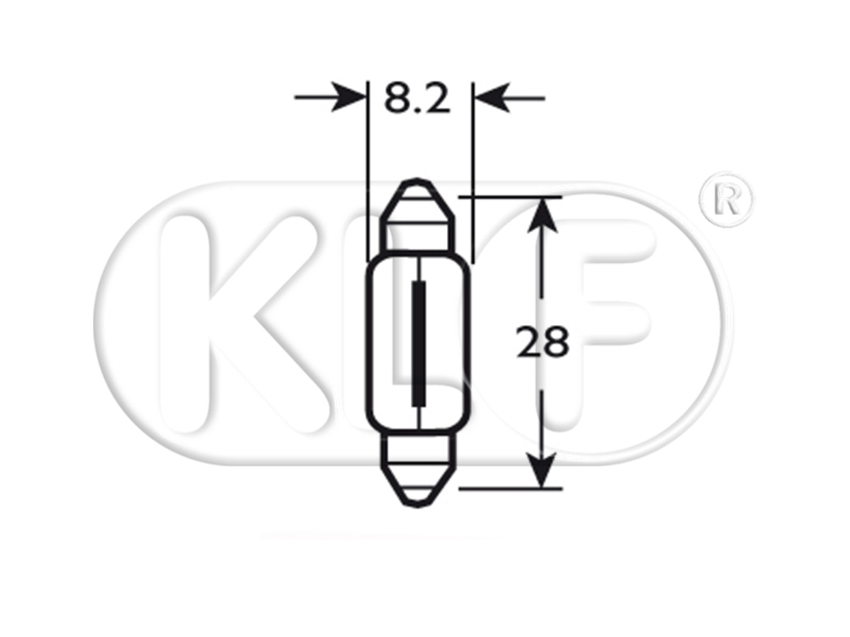 Glühbirne, Sofitte für Winker, 6 Volt 3W