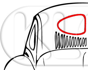 Rear Window Seal standard, year thru 3/53 (Brezel) pair