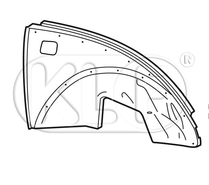 Front Quarter Panel right, top quality, year 8/67 on, not 1302/1303