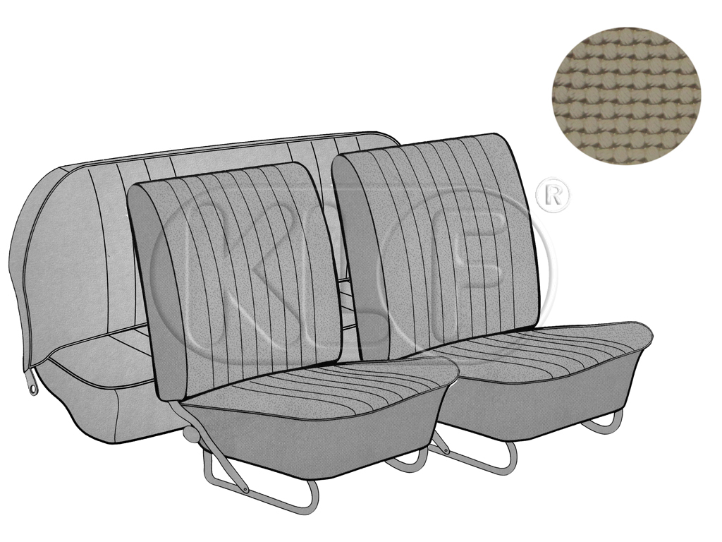 Sitzbezüge vorne und hinten, Limousine, Korbmuster, beige, Bj. 08/64 - 11/66