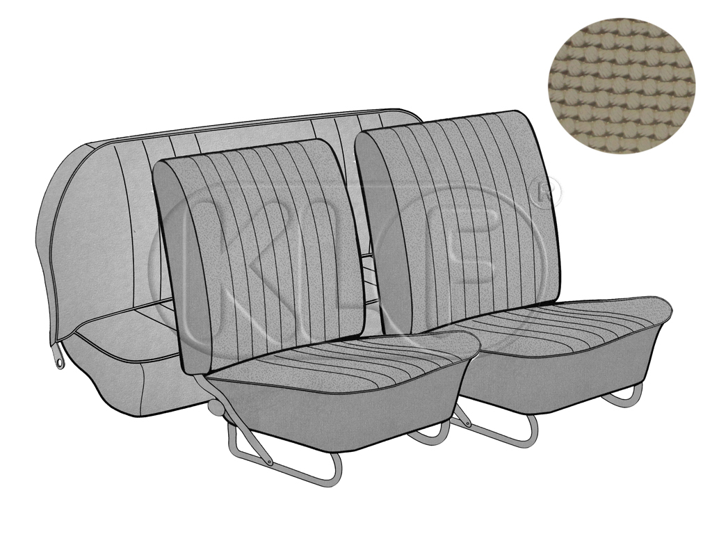 Sitzbezüge vorne und hinten, Limousine, Korbmuster, beige, Bj. 12/66 - 07/72