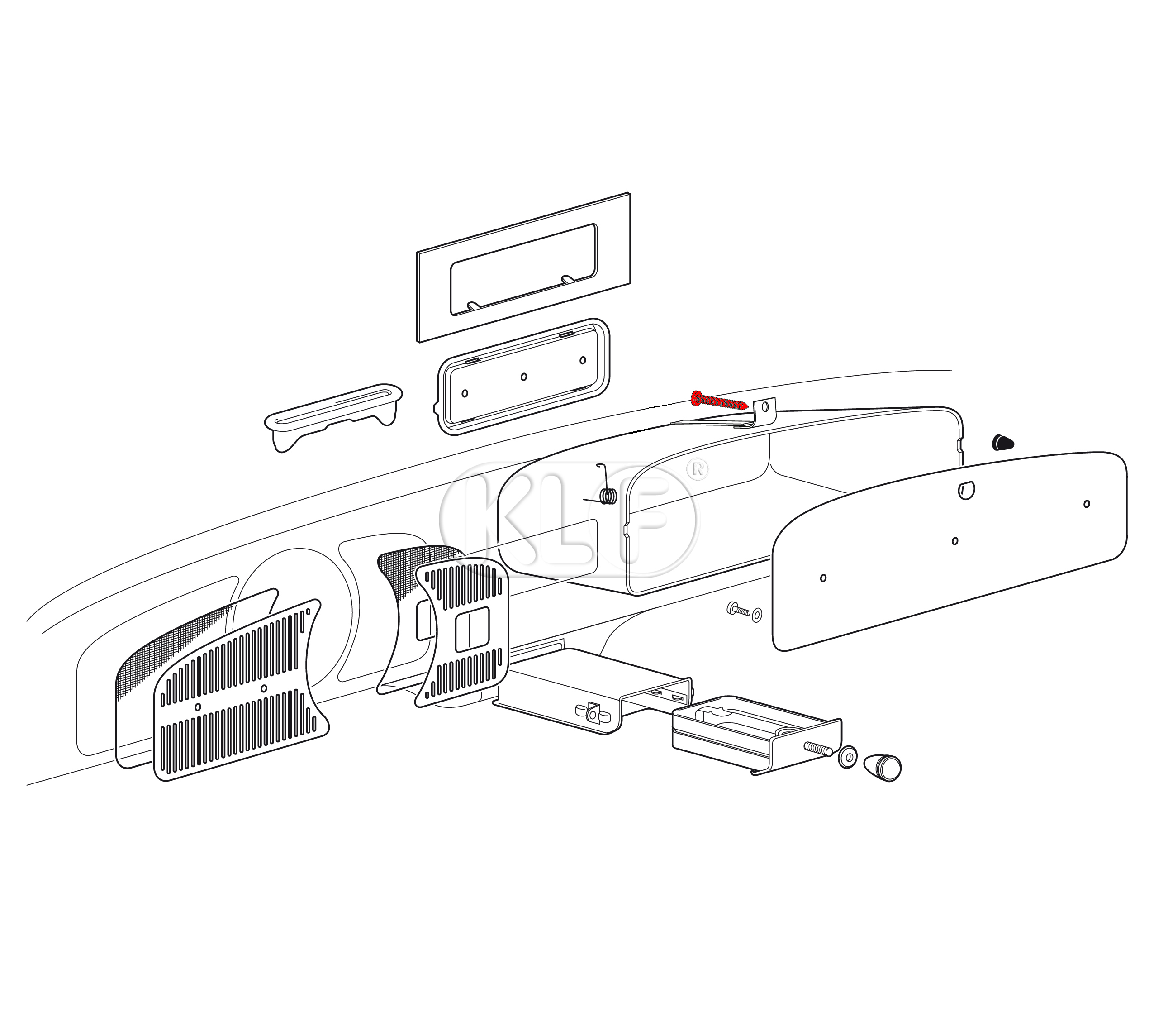 Glove Box Strap Bolt, year 8/57 on