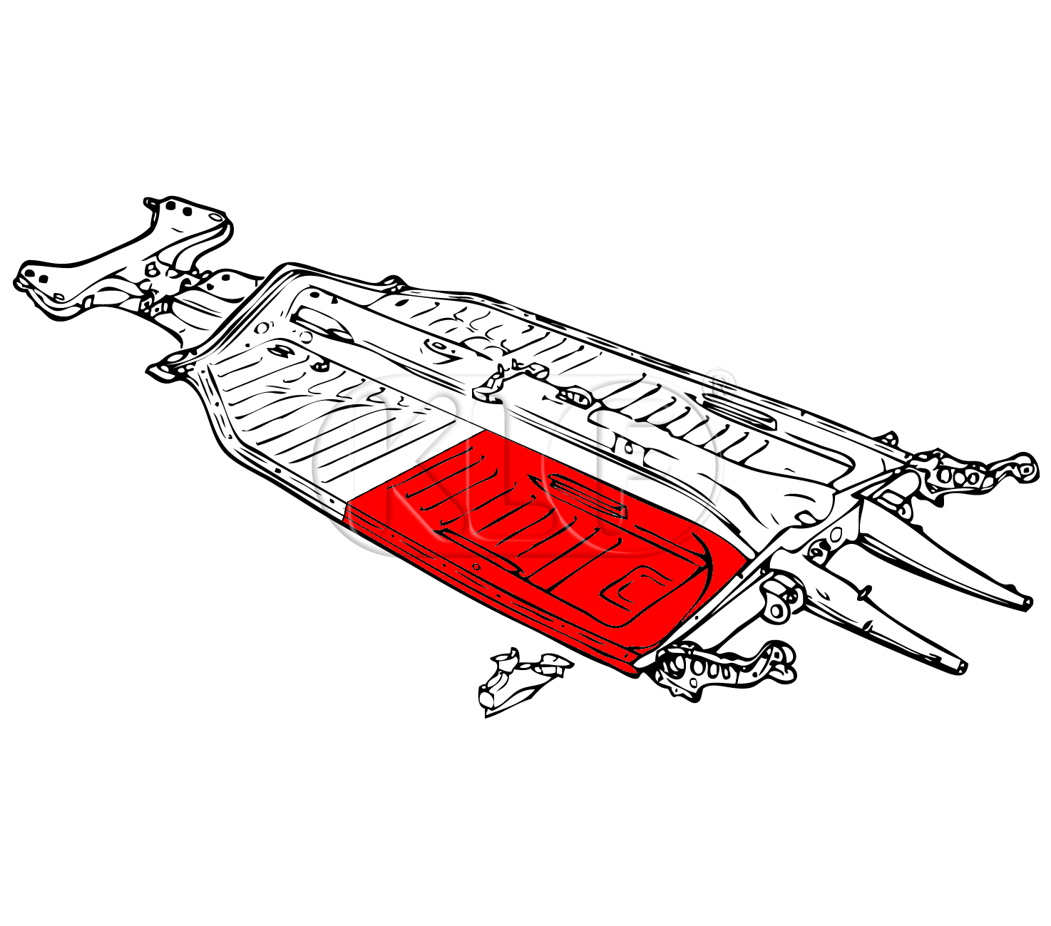 Floor Pan Quarter rear left, Top Quality, year 08/72 on