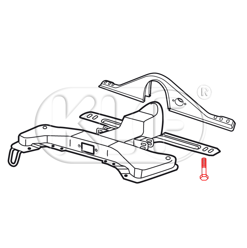 Bolt for Central Chassis Support, only 1302/1303, M10 x 60