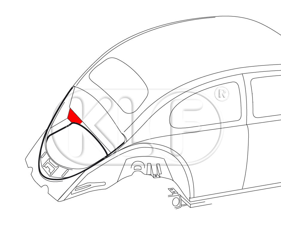 Bulkhead, left, medium curve, year 08/57 - 07/65