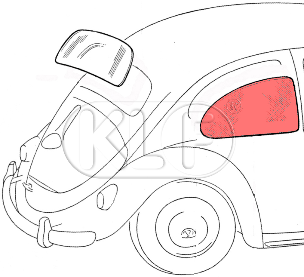Seitenscheibe klar, Limousine, bis Bj. 07/64