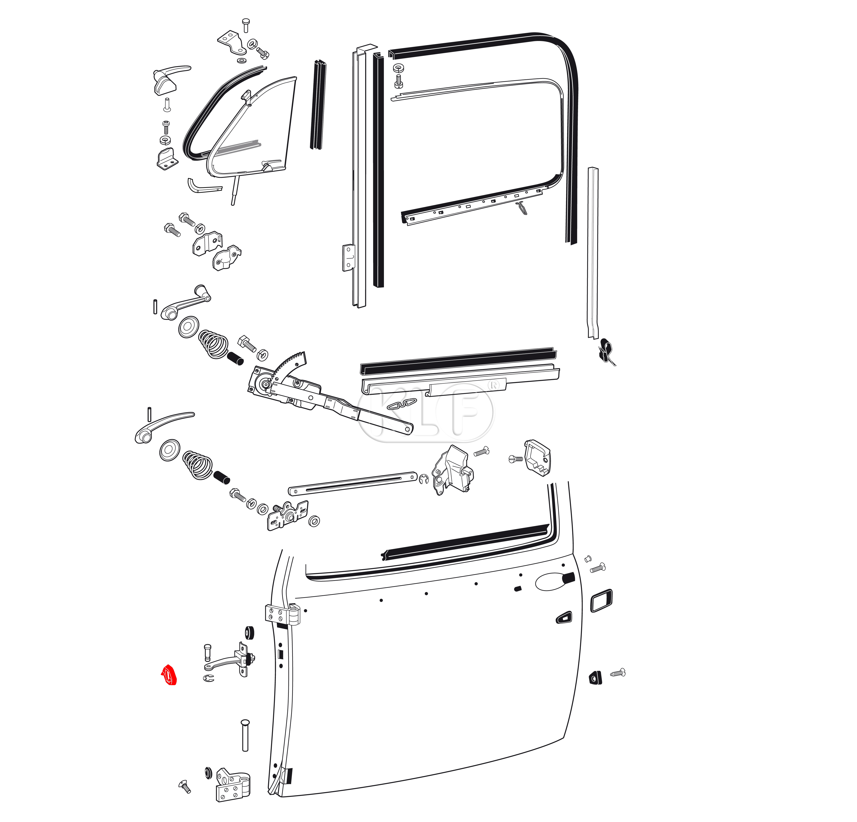 Check Rod Seals, pair, year 8/61 on