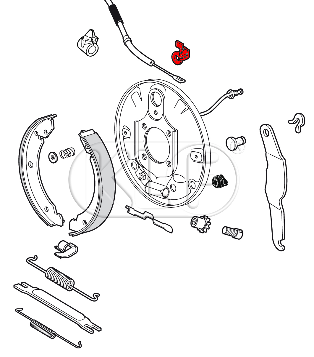 Halter für Handbremsseil links, ab 10/57