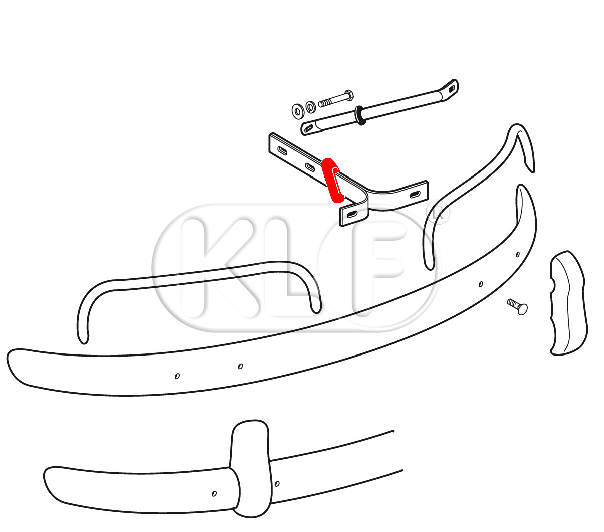 Bumper bracket seal, year thru 8/67