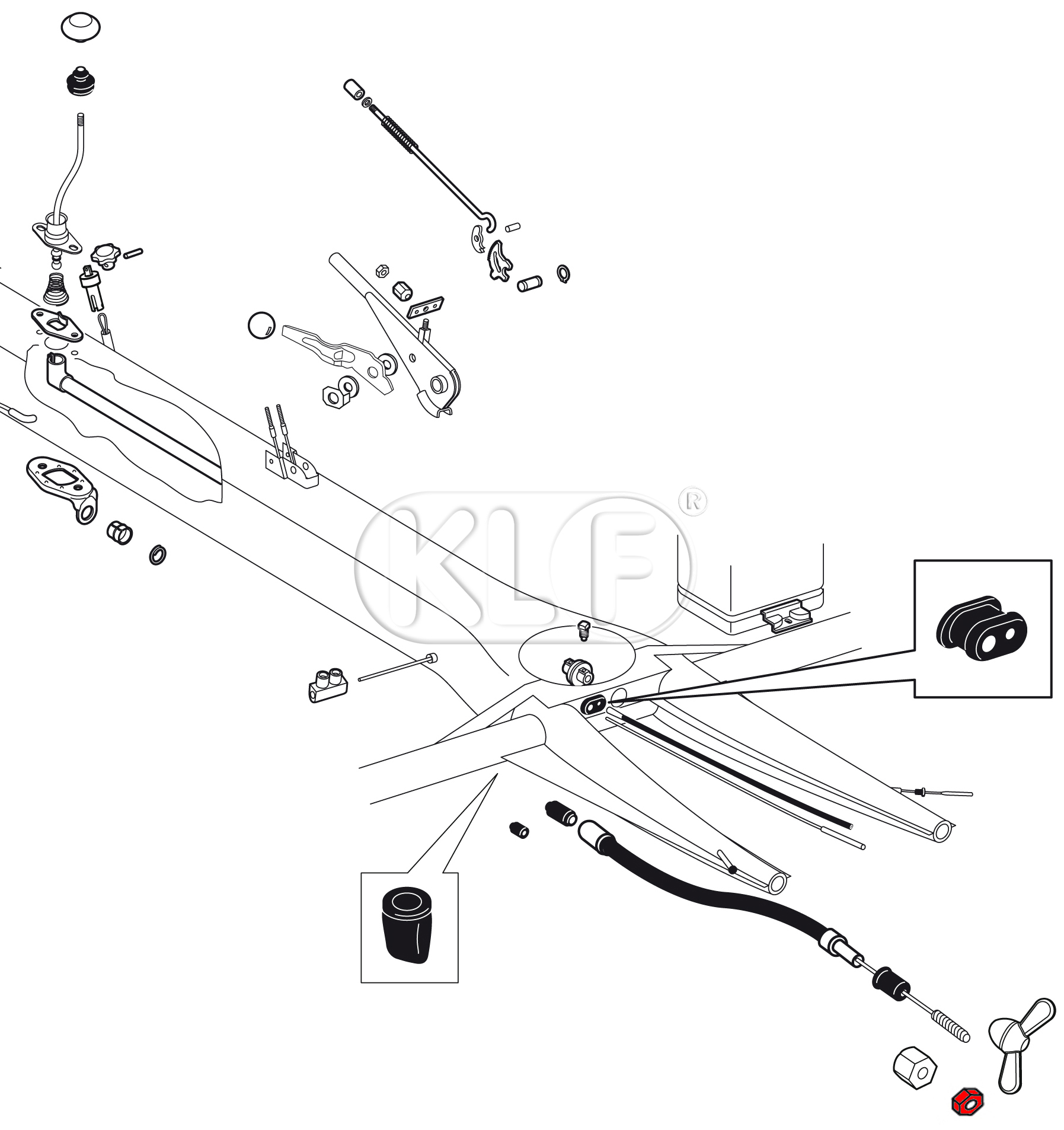 Backing Nut for Clutch Cable, M7, year thru 07/65