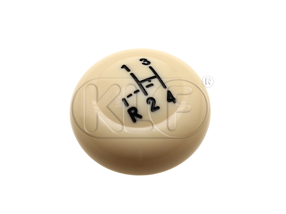 Shift Knob, ivory, 10mm thread, shift pattern, year thru 07/60