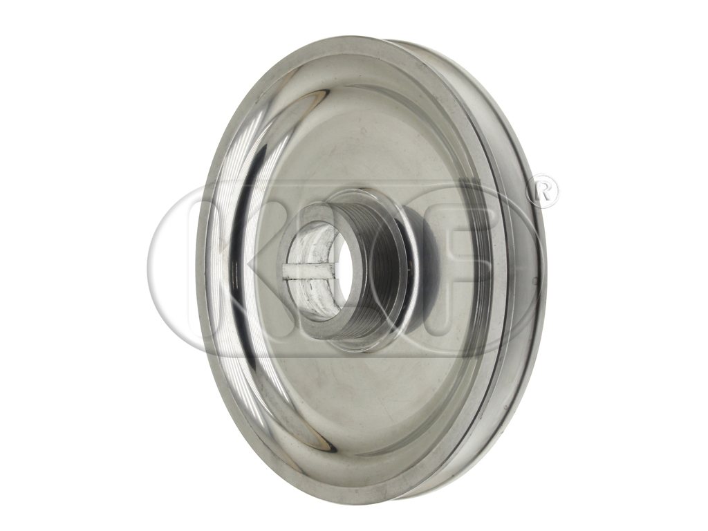 Crank Pulley, polished aluminium, black degree ring, 170mm diameter