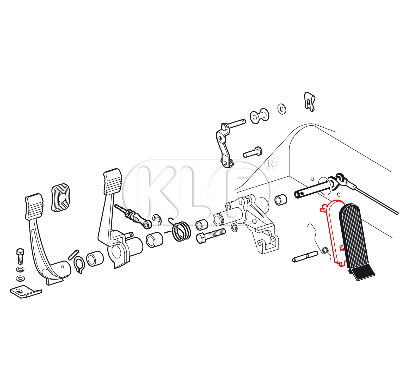 Accelerator Pedal, year 8/65 on