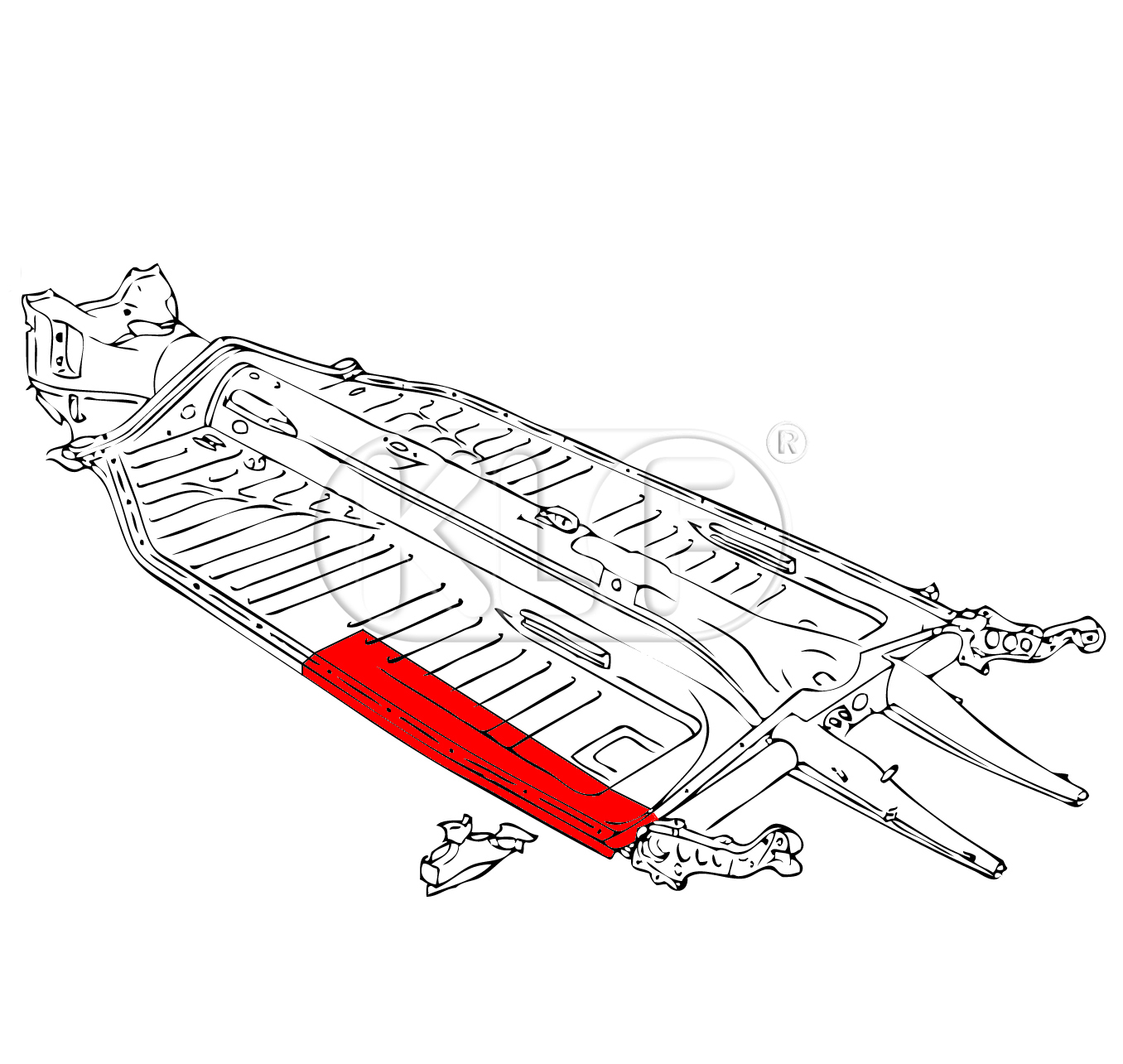 Outer Edge rear left, year thru 7/72