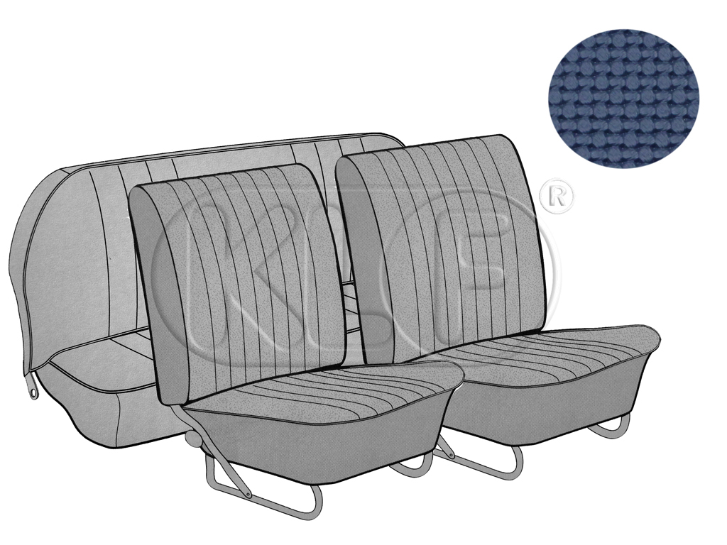 Sitzbezüge vorne und hinten, Limousine, Korbmuster, blau, Bj. 08/64 - 11/66