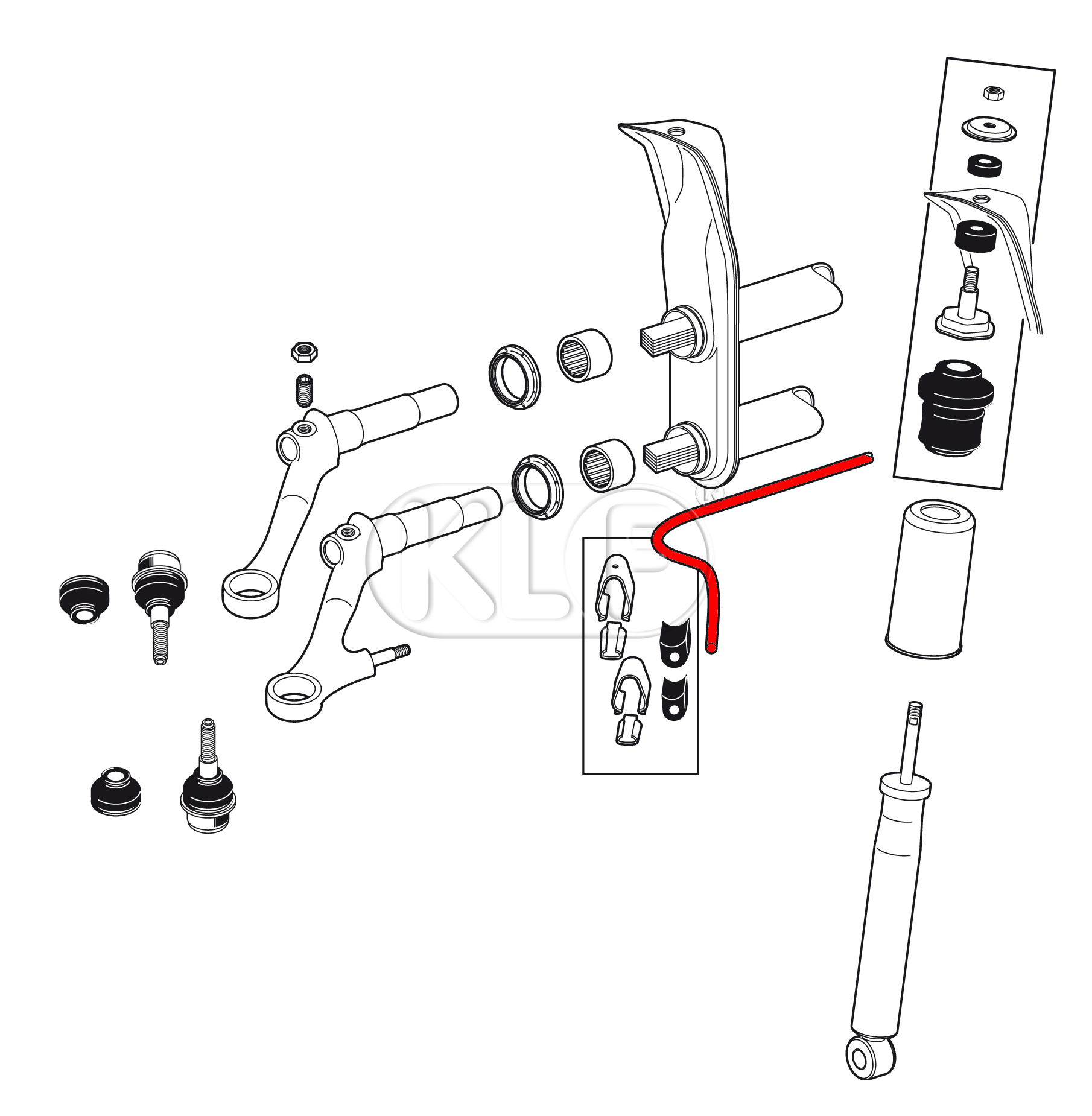 Sway Bar, front axle, not 1302/1303, heavy duty, year 8/65 on