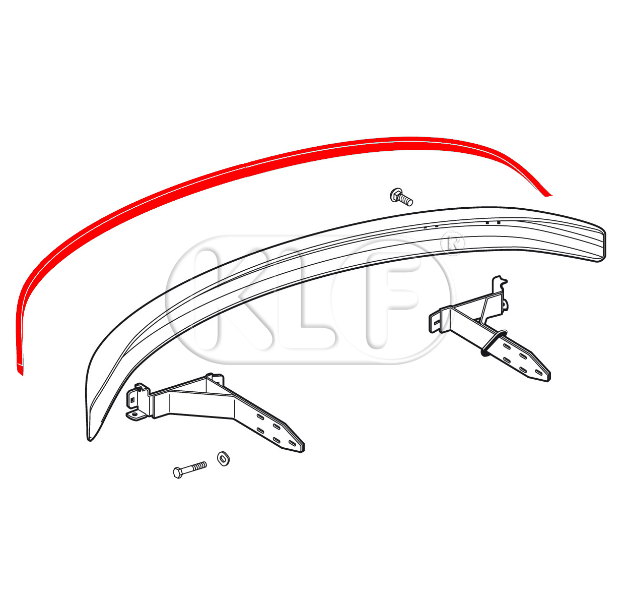 Bumper Strip front, year 8/67-7/74