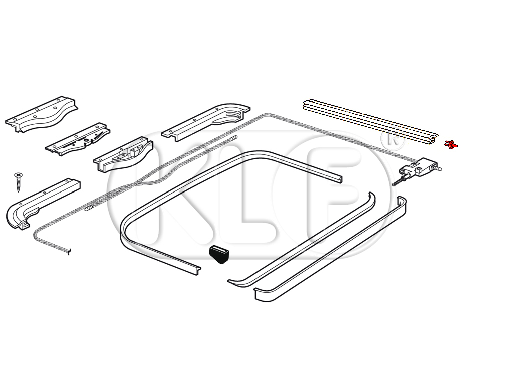 Sunroof guide rail retainer, year 08/63 - 07/72