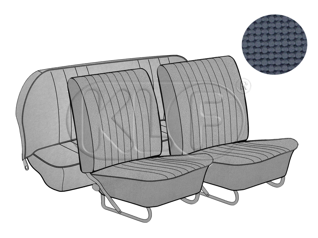 Sitzbezüge vorne und hinten, Limousine, Korbmuster, blau, Bj. 12/66 - 07/72