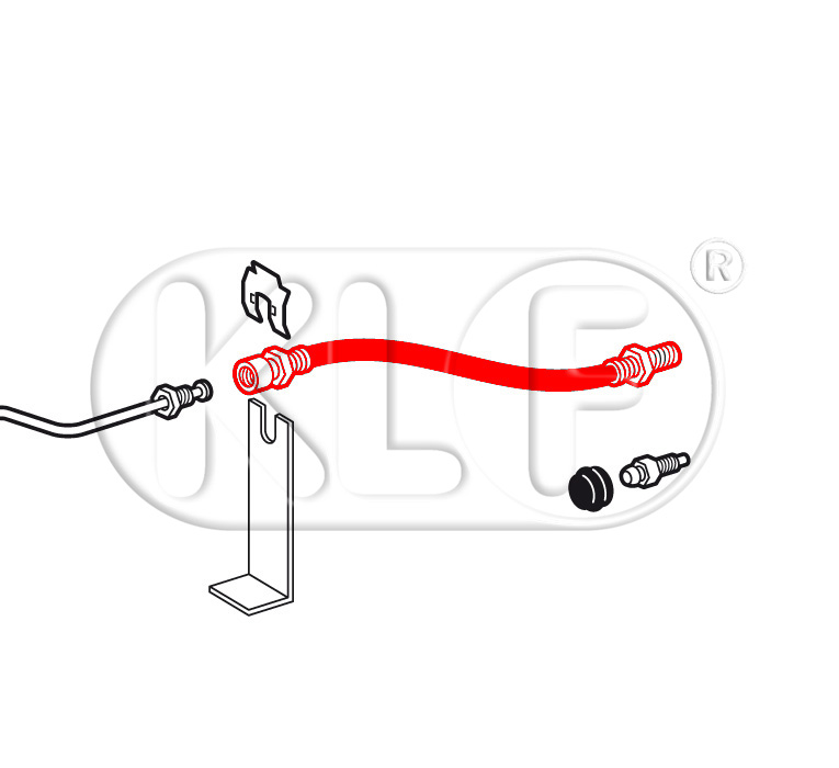 Bremsschlauch vorn für Scheibenbremse, 355mm, ab Bj. 08/66, nicht 1302/1303