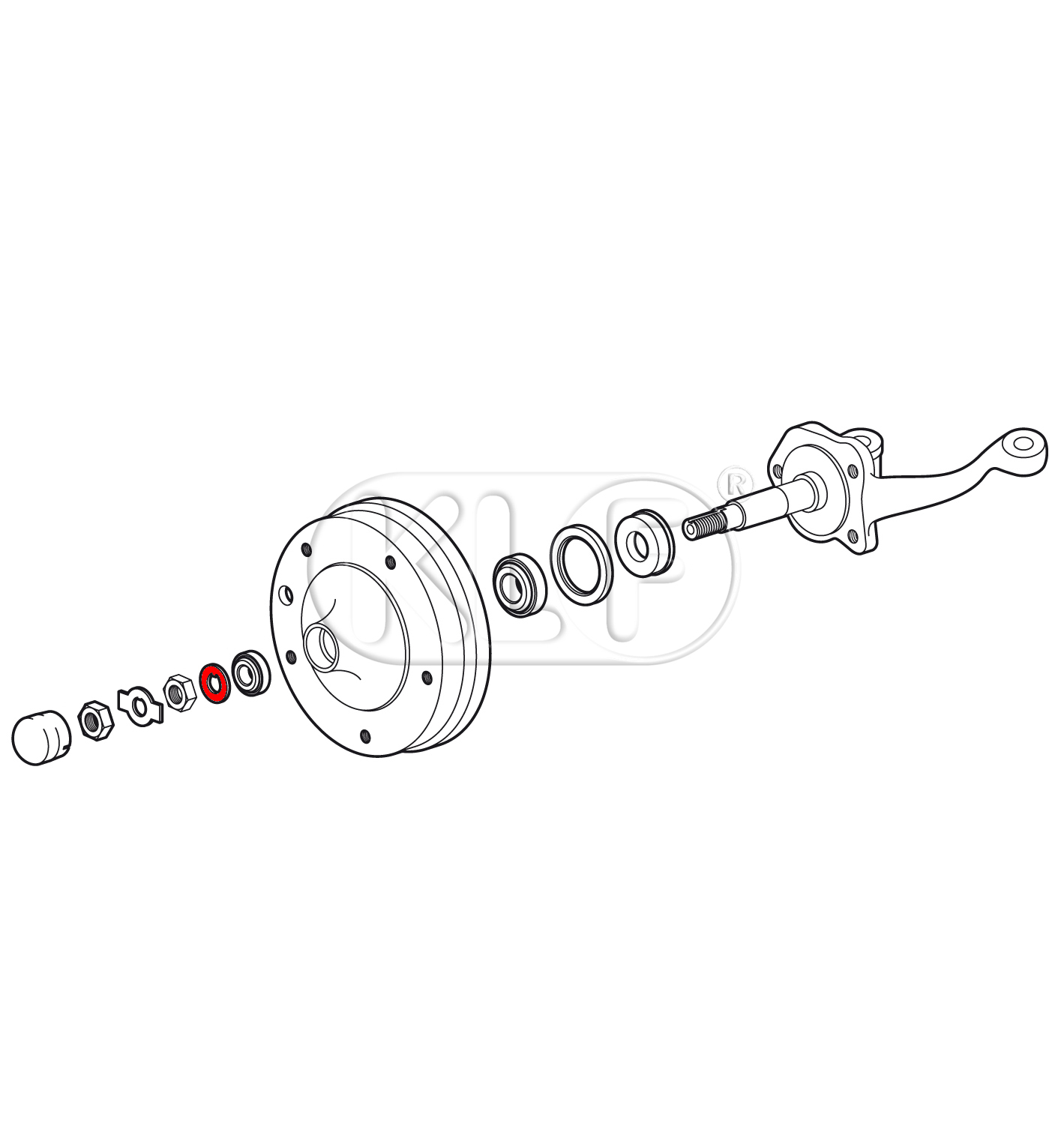 Druckscheibe für Radlager vorne, bis Bj. 07/65