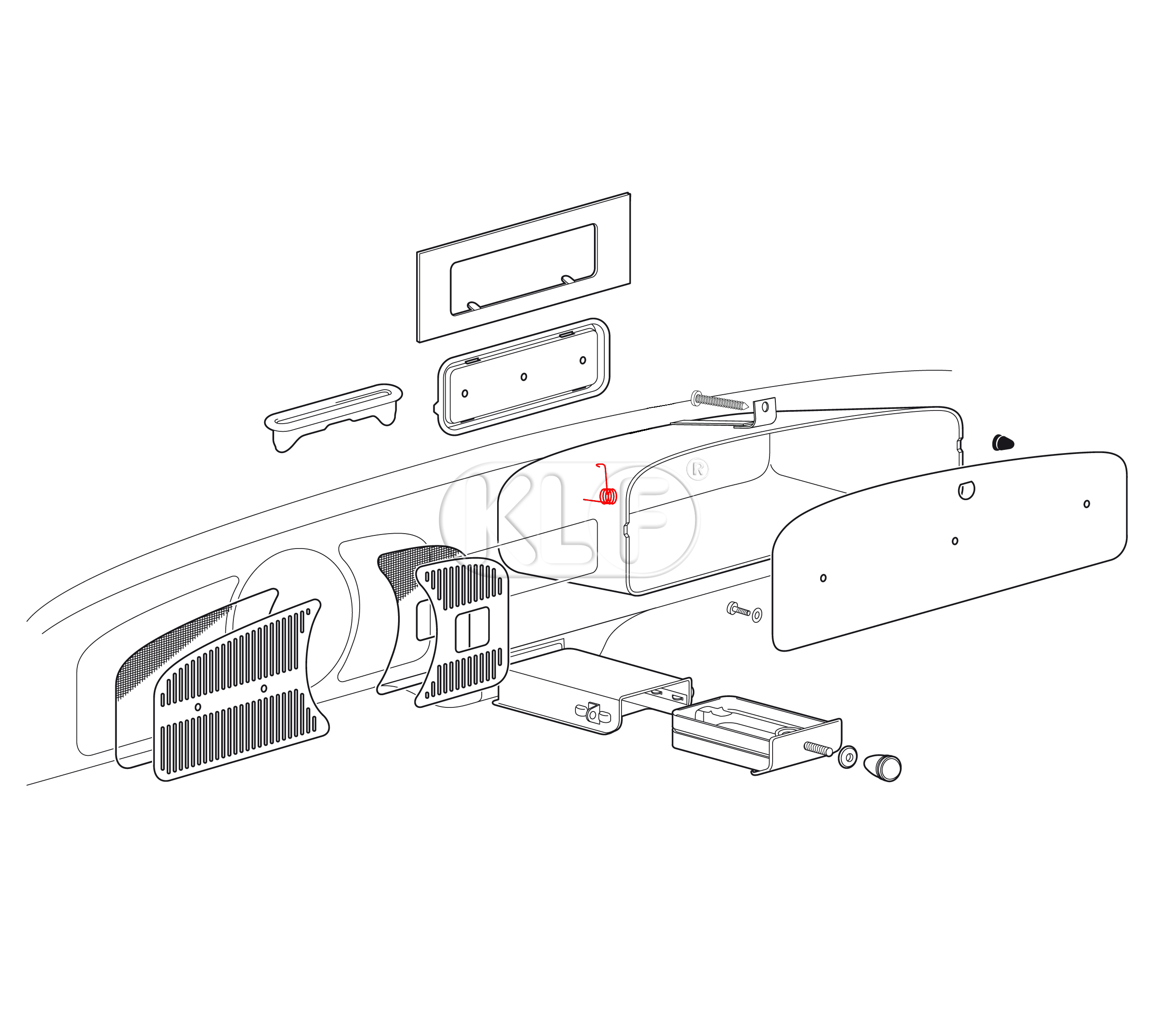 Glove Box Door Spring, year 8/57 on