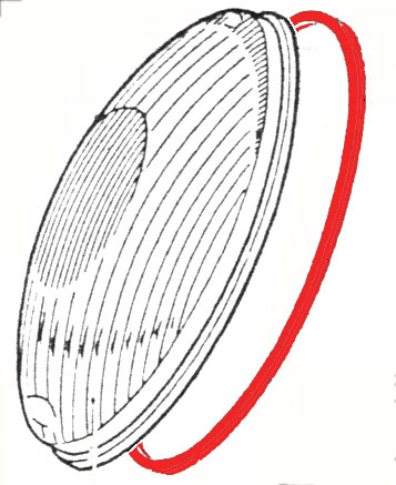 Dichtung zwischen Gehäuse und Scheinwerferglas, Bj. 08/67 - 07/73