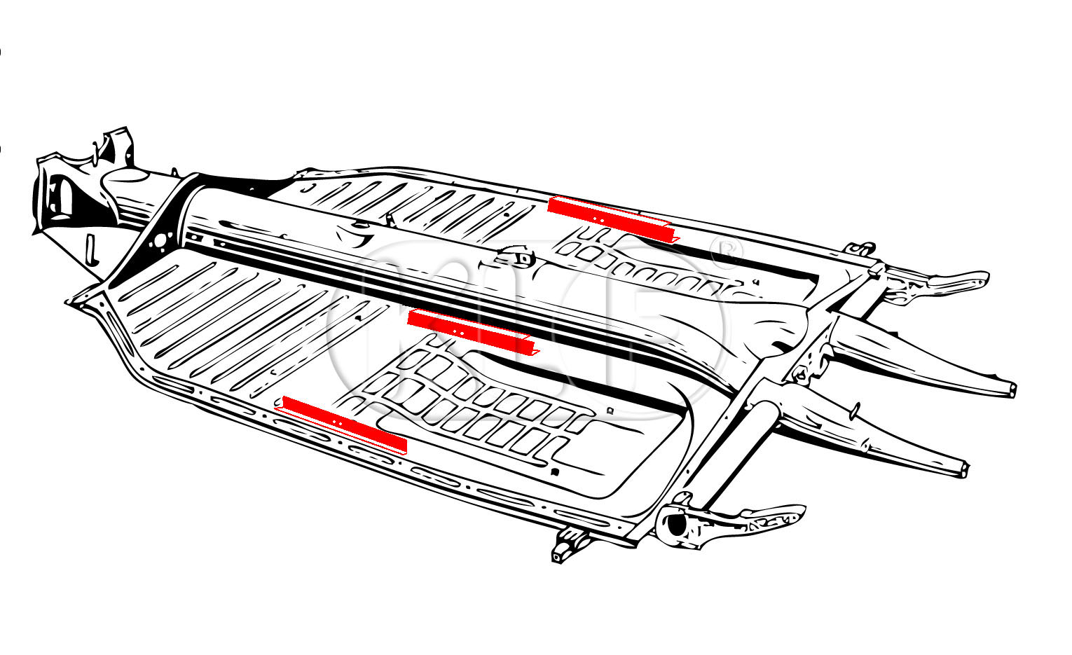 Seat Rails, year thru 7/55