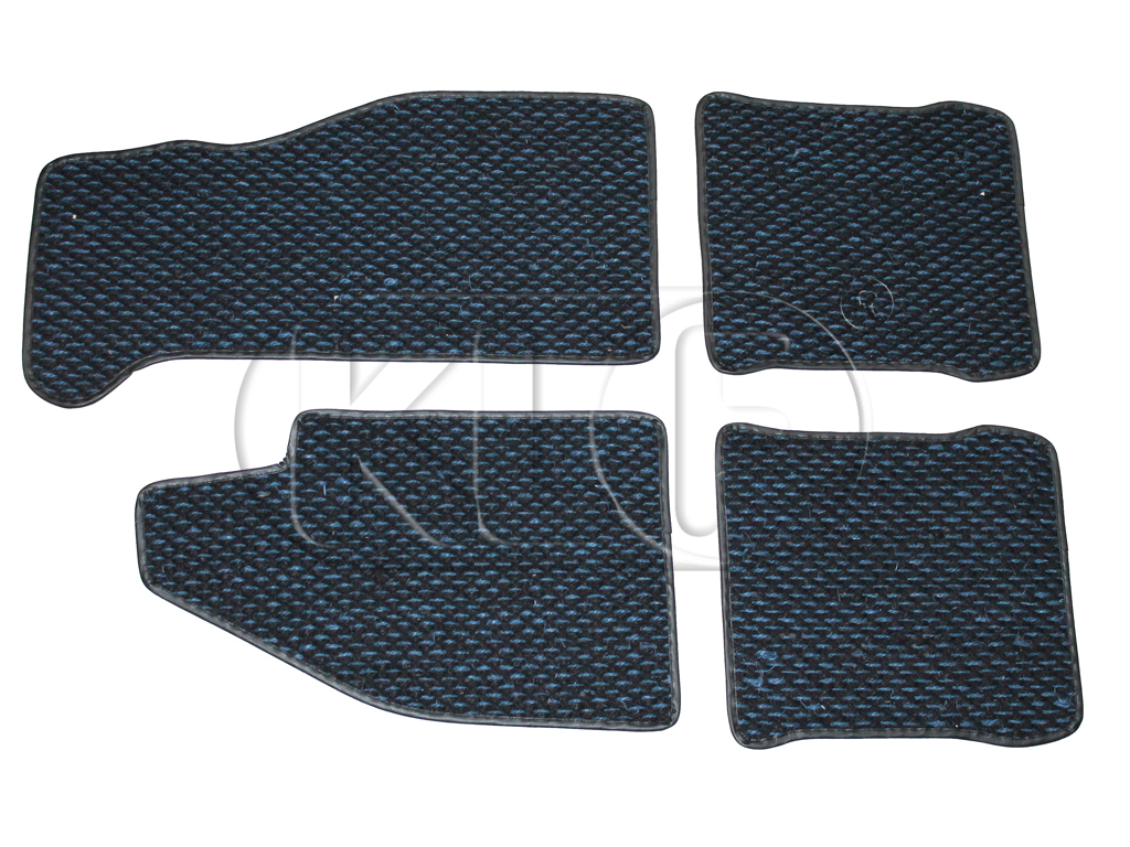 Coco Mats, set of 4, year 8/72 on blue/black