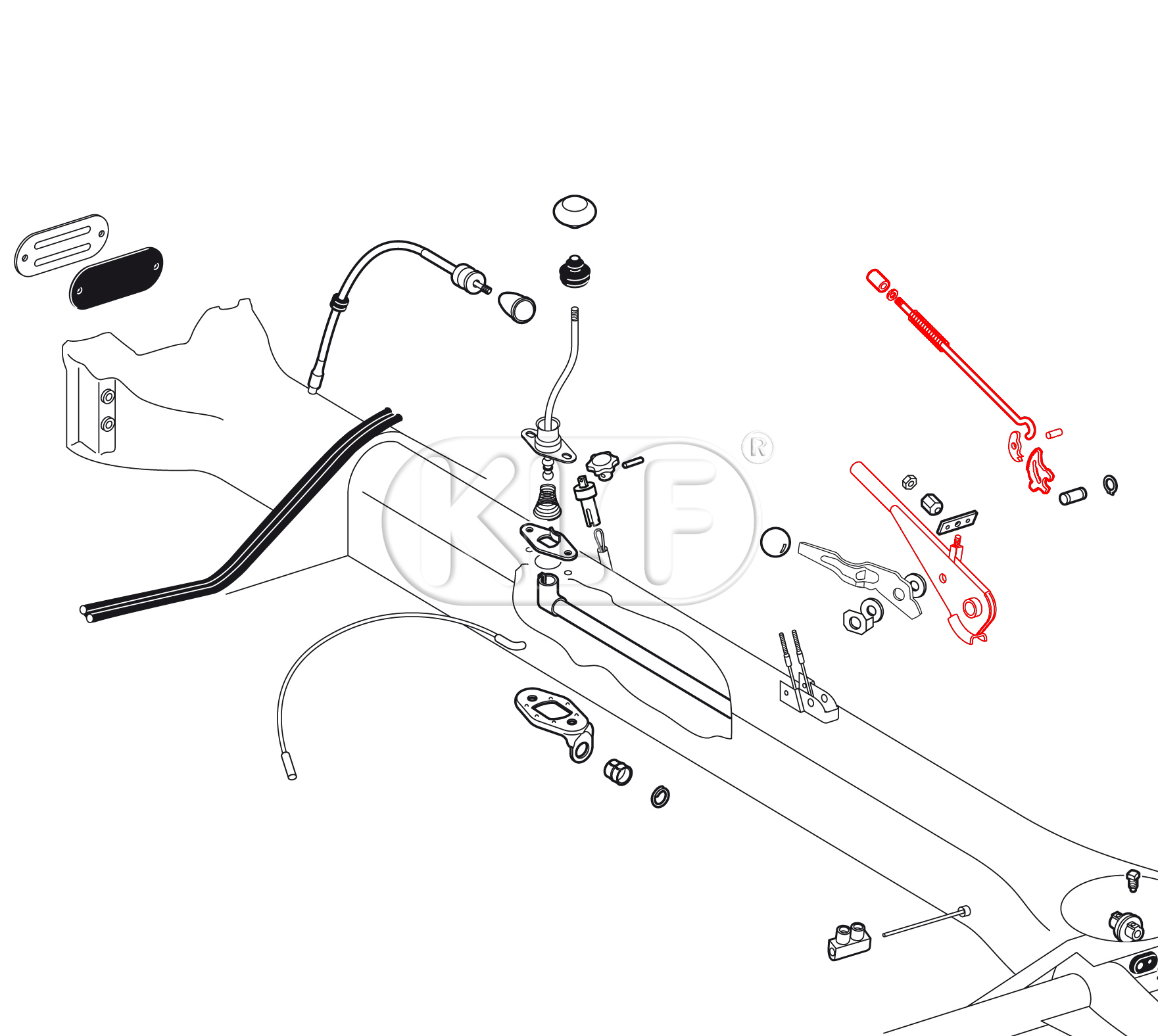 Handle for Emergency Brake, year 8/72 on