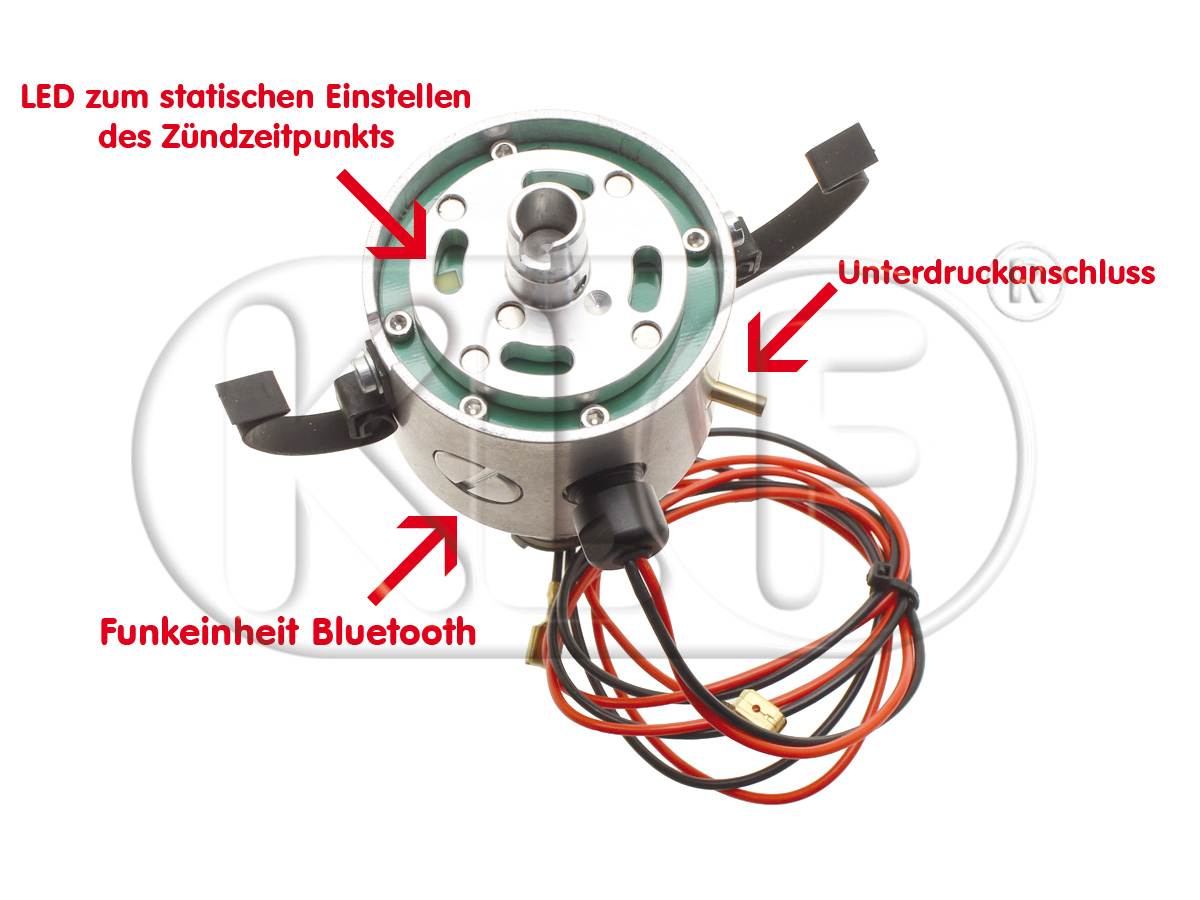 Distributor 123ignition for vaccum connector, Bluetooth, original design, silver case