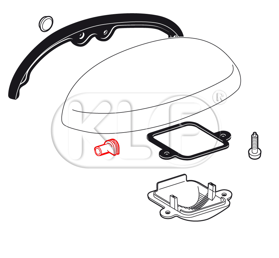 Durchführung für Kabel in der Kennzeichenleuchte, ab Bj. 08/63