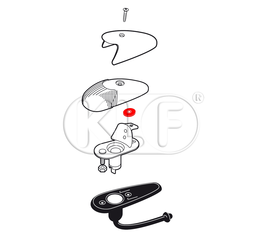 Gummischeibe zwischen Blinkerglas und Lampenfassung, bis Bj. 07/74