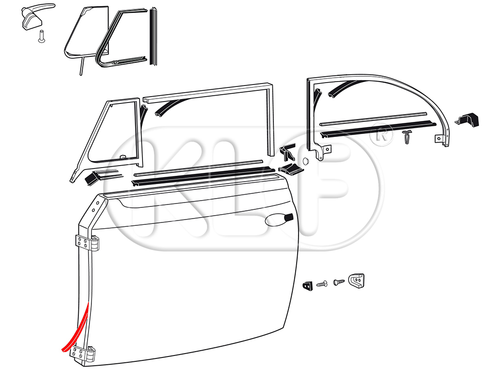 Door Seal, pair, year thru 07/55