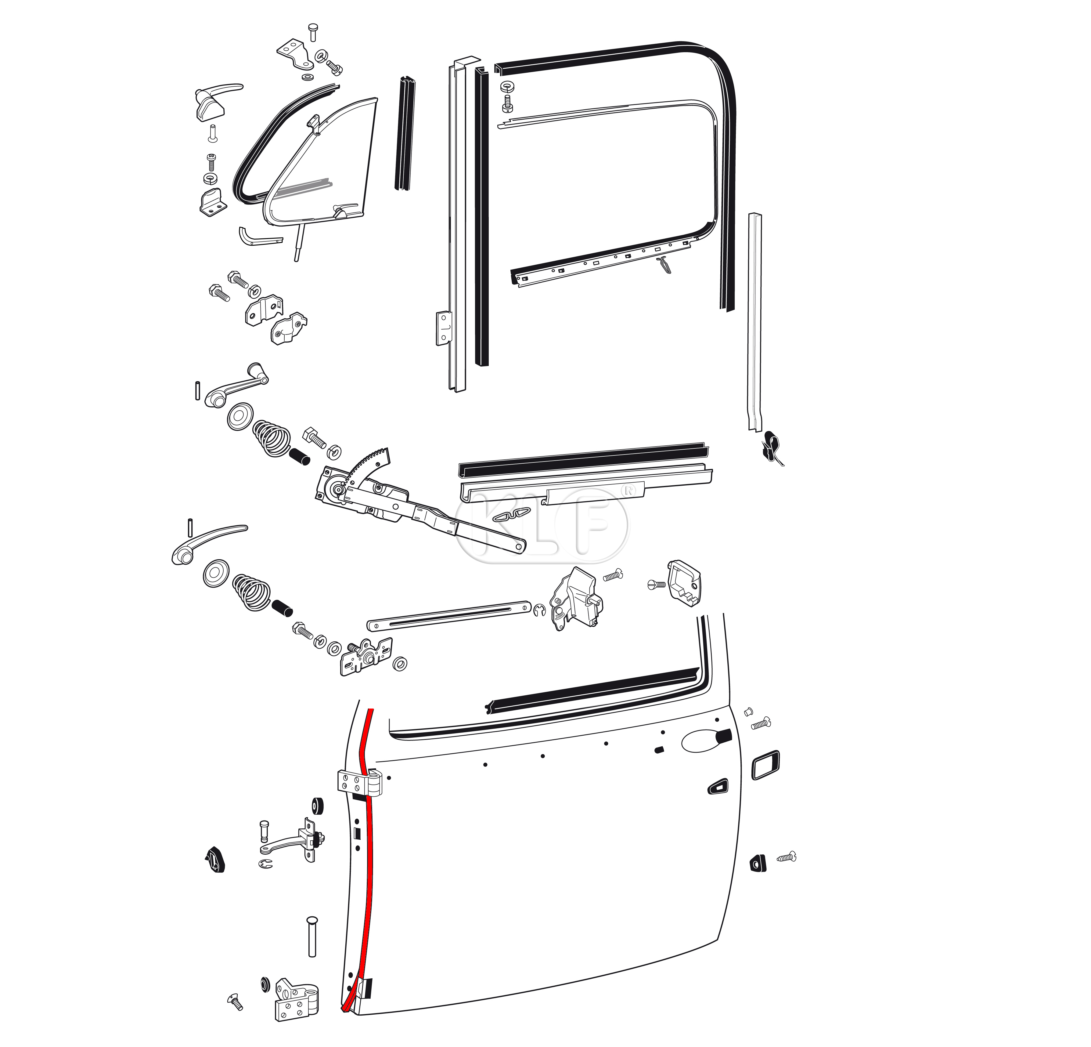 Door Seal left, year 8/55-7/66