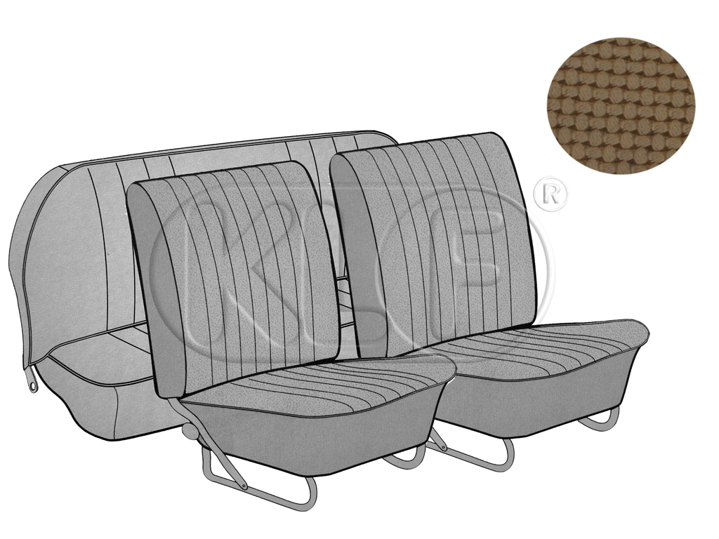 Sitzbezüge vorne und hinten, Limousine, Korbmuster, hellbraun, Bj. 08/64 - 11/66