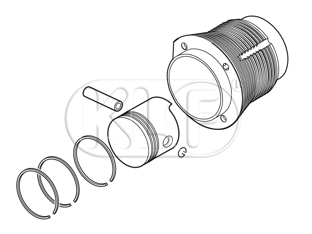 Big bore piston and cylinder set, 81mm for 22 kW (30 PS)