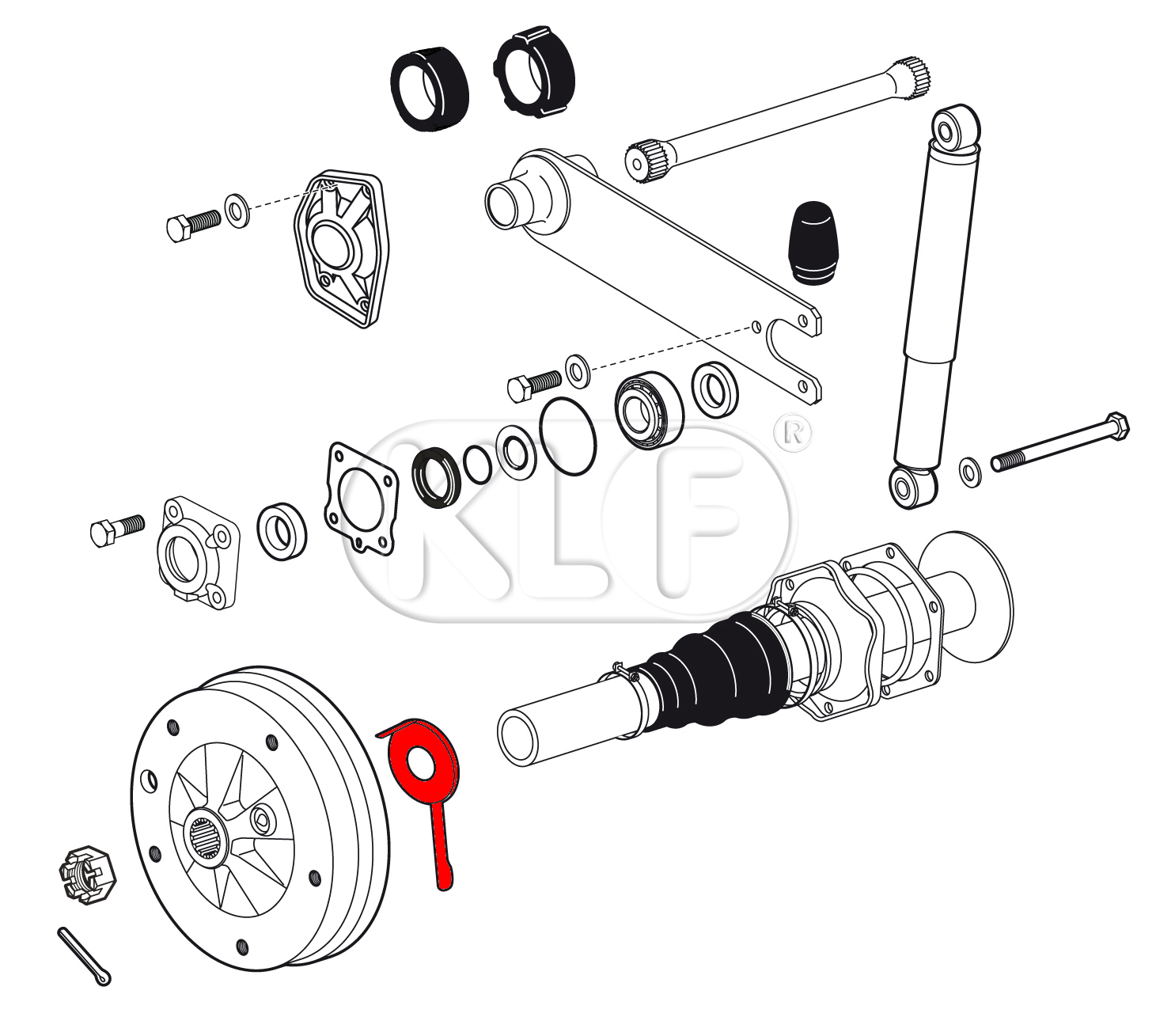 Oil Deflector, rear drum, fits left and right, year thru 7/64