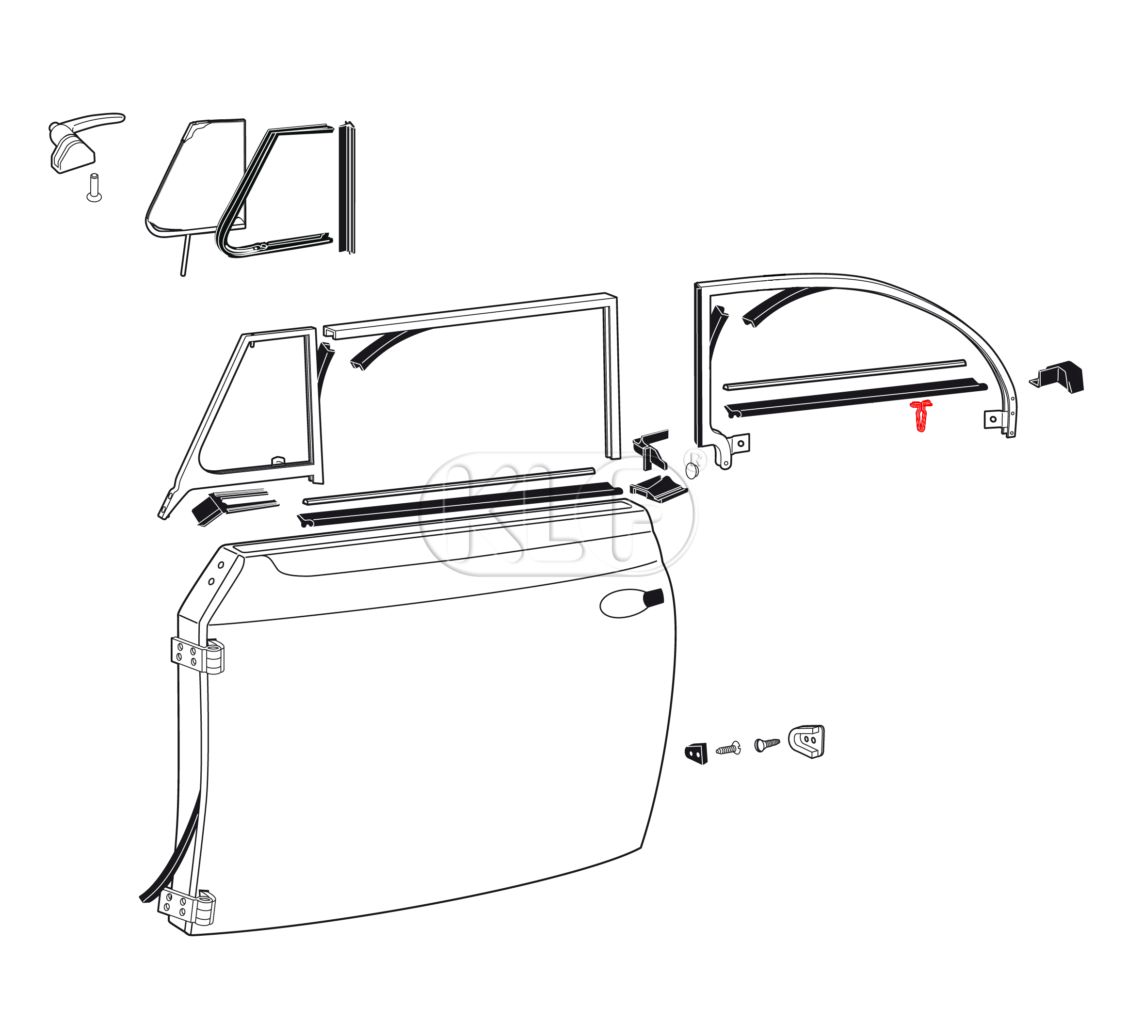 Clip for Door and Quarter Molding, convertible year thru 7/64