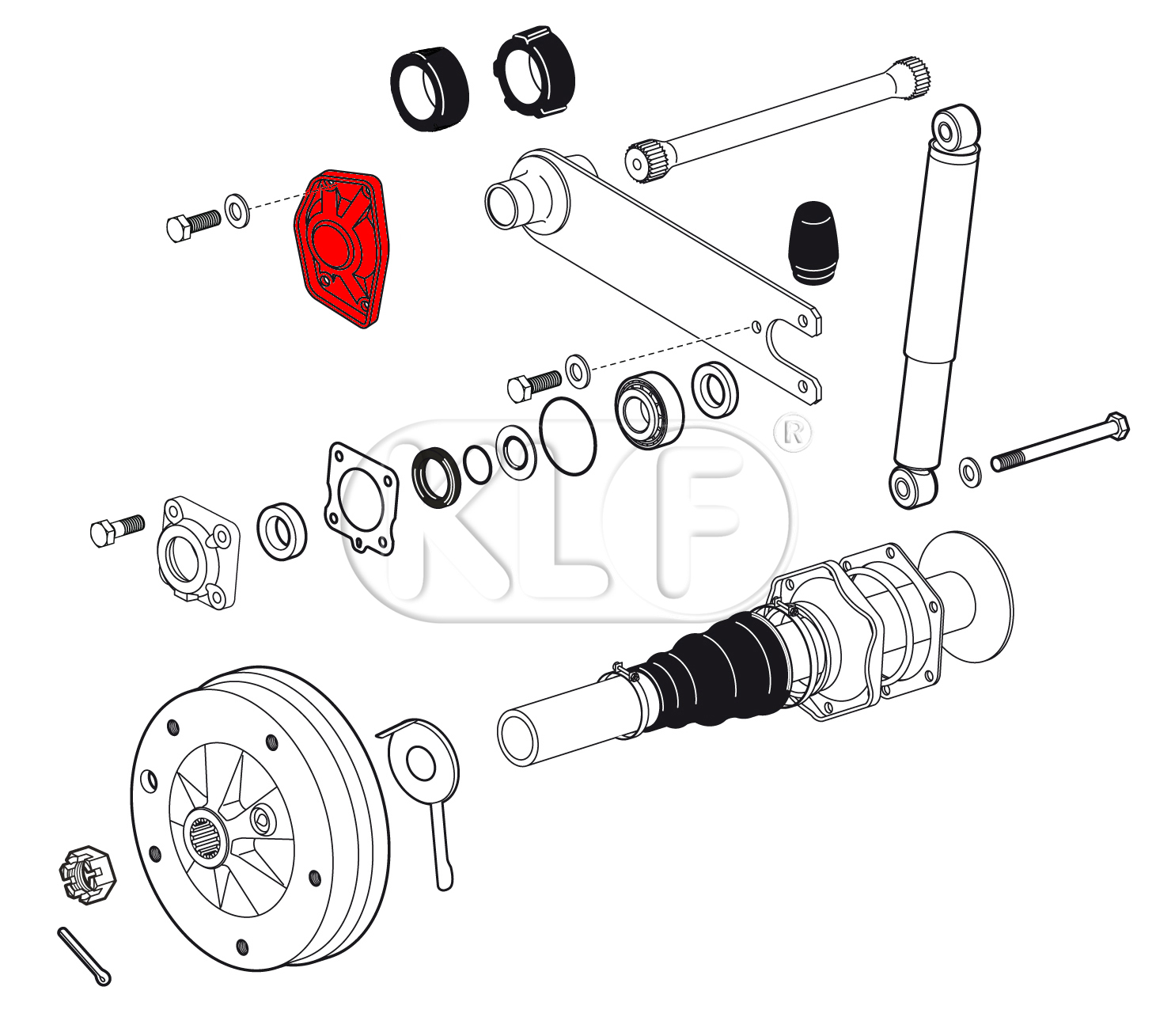 torsion arm covers, without hole, year thru 9/52