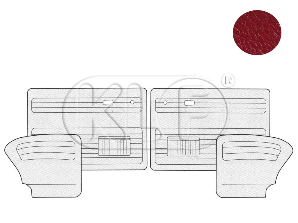 Door Panels, sedan year 8/66-12/77 red