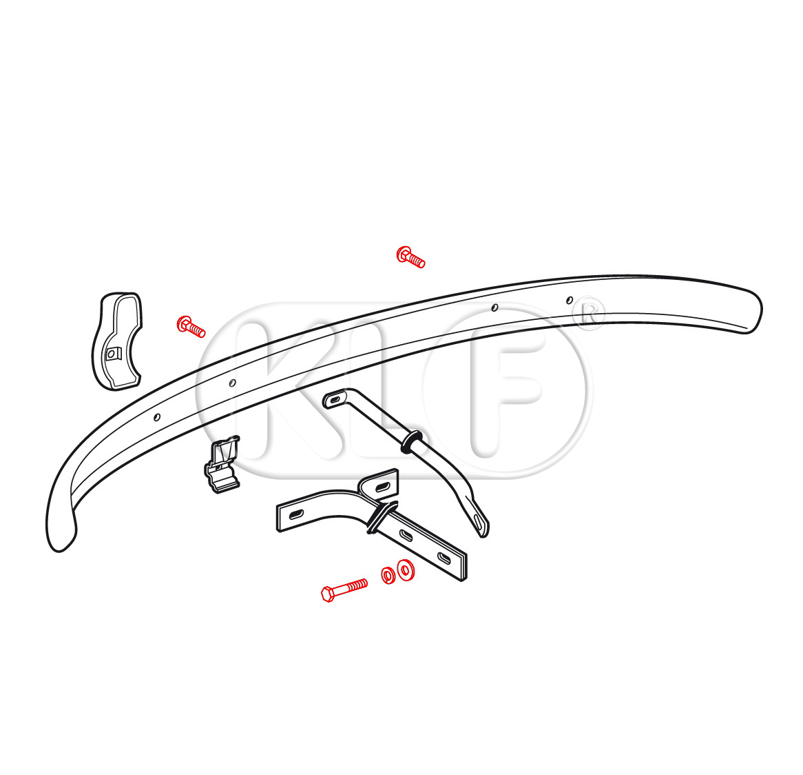 Mounting kit front bumper (standard version) year 09/52 - 07/67